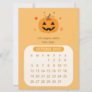 2025 Oktober Maandelijkse Motivatiekalender Kaart
