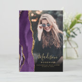 2025 Paarse Agaat Foto Afstuderen Aankondiging (Staand voorkant)