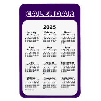 2025 Paarse agenda van Janz 4x6 Magnet Magneet