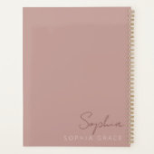 2025 Persoonlijke Moderne Script Stof Roze Planner (Achterkant)