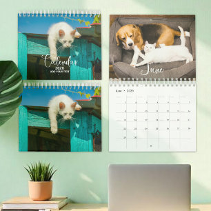 2025 Pet Photo Personnalisée Calendrier de calligr