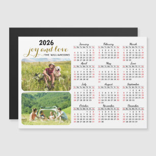 2025 Photo Calendar Magnet White Black Red Custom