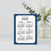 2025 Politiedoos blauw 6 maanden Mini Kalender doo Briefkaart (Staand voorkant)