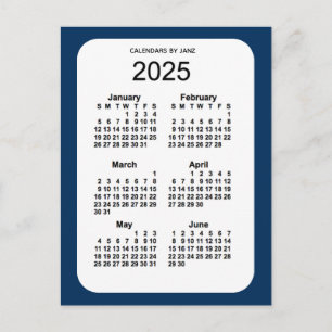 2025 Politiedoos blauw 6 maanden Mini Kalender doo Briefkaart