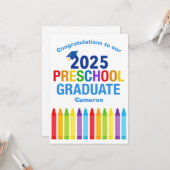 2025 Preschool Afstuderen Aangepast Schattige Afst Kaart (Voorkant / Achterkant in situ)