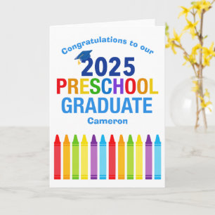 2025 Preschool Afstuderen Custom Schattige Crayon Kaart