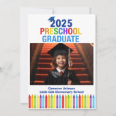 2025 Preschool Foto Aangepast Kinder Afstuderen Aankondiging (Voorkant)