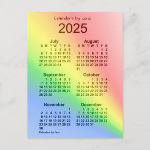 2025 Rainbow 6-mini-kalender van Janz Briefkaart