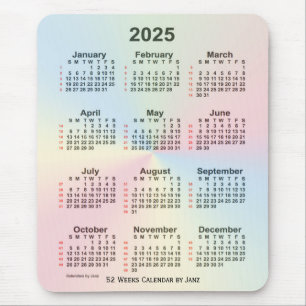 2025 Rainbow Cloud, 52 weken agenda, van Janz Muismat