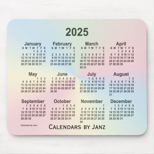 2025 Rainbow Cloud Calendar van Janz Muismat (Voorkant)