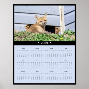 2025 Red Fox Kit Muurkalender Poster