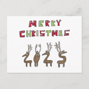 2025 Rendier Grappig Kerstmis Cartoon Feestdagenkaart