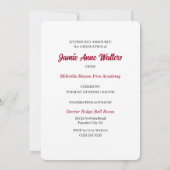 2025 Rood en Wit Foto Fire Academy Afstuderen Kaart (Achterkant)