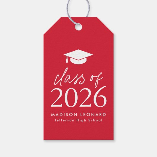 2025 Script Red Afstuderen Cadeaulabel (Voorkant)