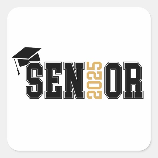 2025 Senior Afstuderen Vierkante Sticker (Voorkant)