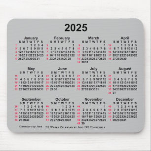 2025 Silver 52 weken ISO-kalender door Janz Muismat
