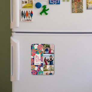 2025 Slangenbloem Chinees Nieuwjaar 3 Foto's Magneet