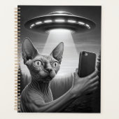 2025 Sphynx Kat UFO Kalender Selfie Area 51 Planner (Voorkant)
