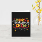 2025 Thanksgiving Crew Turkije Dankbaar Herfst Her Kaart (Gele Bloem)