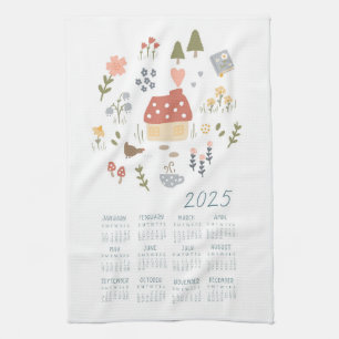 2025 Theedoek Kalender Gezellige Cottage Country h
