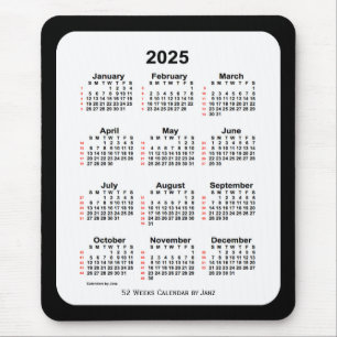 2025 Two Tone Black 52 Week Agenda van Janz Muismat