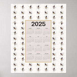 2025 Voljaar Bijen Kalender Poster