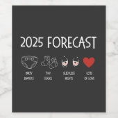 2025 voorspelt dat mama nieuwjaar wordt wijn etiket (Enkel label)