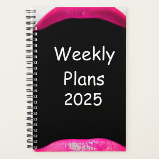 2025 Wekelijkse Plannen Eenvoudig Roze Lippen Ontw Planner
