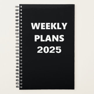 2025 Wekelijkse Plannen Eenvoudig Zwart Wit Ontwer Planner