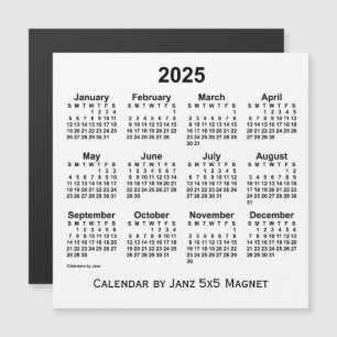 2025 White Calendar van Janz 5x5 Magnet