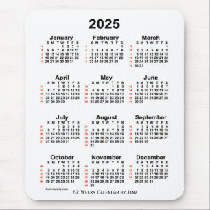 2025 Witte agenda van 52 weken, van Janz Muismat