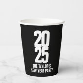 2025 Witte Tekst Nieuwjaar Event Custom Papieren Bekers (Achterkant)