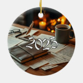 2025 Writer Keramisch Ornament (Achterkant)