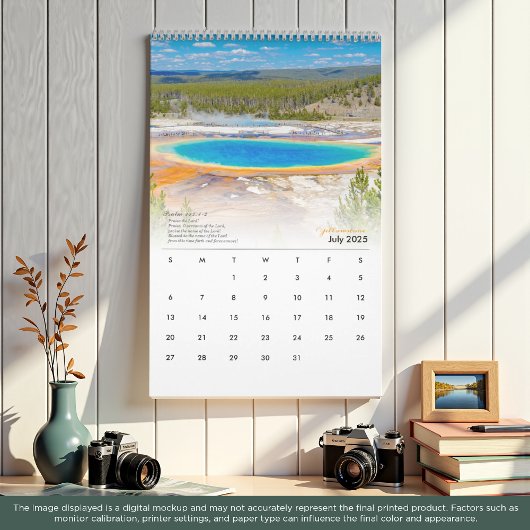 2025 Yellowstone Kalender met Bijbelverzen