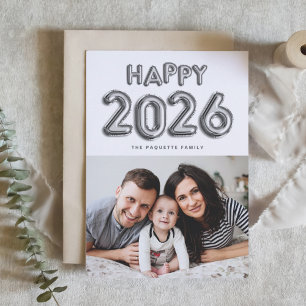 2025 Zilverfolie Mylar Ballonnen Foto Nieuwjaar Feestdagen Kaart