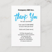 2025 Zondag Kalender Dank u aankoop Visitekaartje (Achterkant)