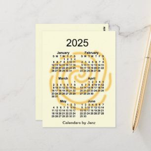 2025 Zonnedagen 6-maandelijkse agenda van Janz Briefkaart