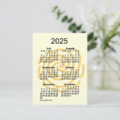 2025 Zonnige Dagen 6 Maanden Mini Kalender door Ja Briefkaart (Staand voorkant)