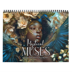 2025 Zwart Fantasy Kunst Mystieke Muzen Kalender
