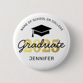 2025 Zwart Goud Afstuderen Button (Voorkant)