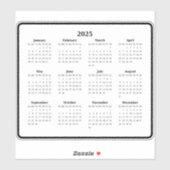 2025 Zwart-wit mini kalender Sticker (Vel)