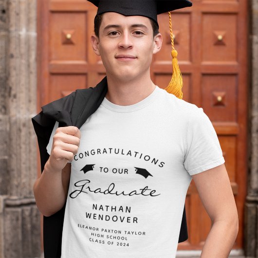 2025 Zwarte Script Caps Afstuderen Tri-Blend Shirt