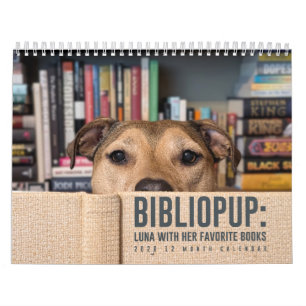 2026 12 maanden kalender BiblioPup: Luna & Boeken