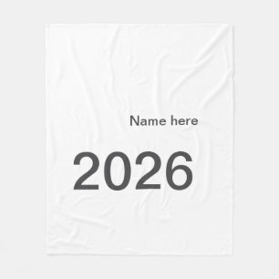2026 2027 2028 naam titel hier jaar vet letter  fleece deken