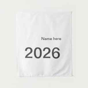 2026 2027 2028 naam titel hier jaar vet letter  wandkleed