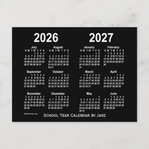 2026-2027 Agenda van de Neon White School, opgeste Briefkaart