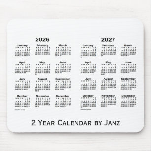 2026-2027 de Witte Kalender van 2 Jaar door Janz Muismat
