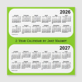 2026-2027 Geel groen 2 jaar agenda van Janz (Voorkant)