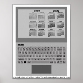 2026=2027 Kalender Schooljaar Laptop Toetsenbord Poster