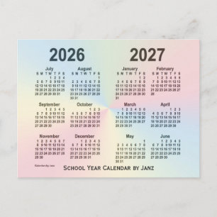 2026-2027 Rainbow Cloud School Agenda van Janz Briefkaart